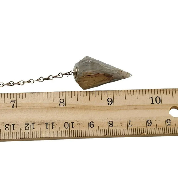 Smokey Quartz Orgone Pendulum Silver Tone Vintage - Picture 5 of 6